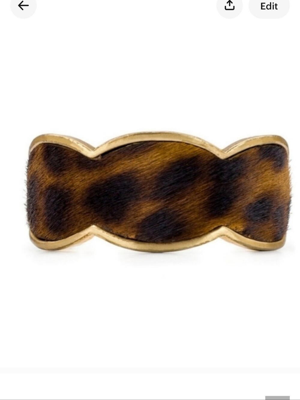 PATRICIA NASH Calf Hair Leather Cuff Bracelet WITH GOLD TONE NWT SIZE S/M